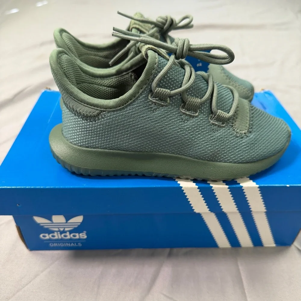 Adidas Originals Tubular Shadow C Olive Green Kids Sneakers BZ0342 Size 11.5K